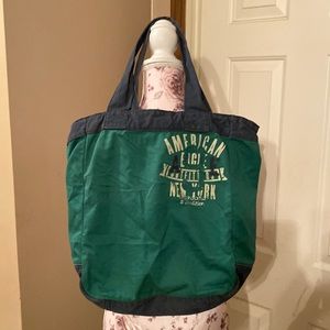 American Eagle Green and Navy Blue Tote Bag